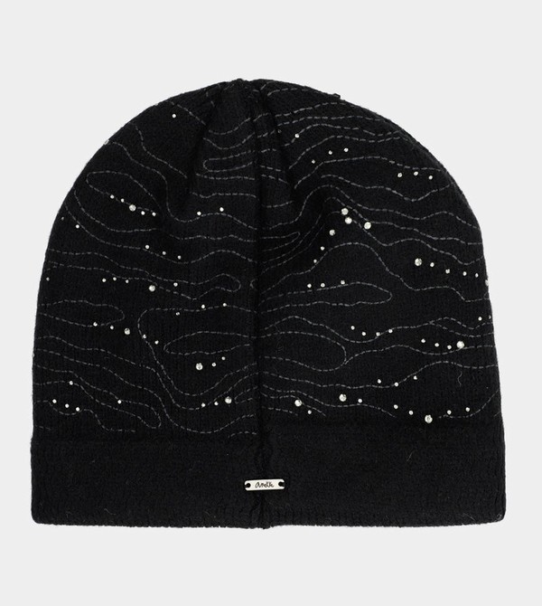 καπελα Anekke Black Knitted Beanie | 12045MXRO