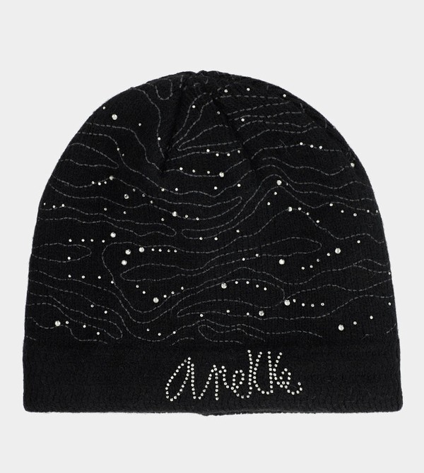 καπελα Anekke Black Knitted Beanie | 12045MXRO