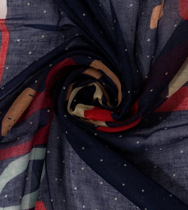 Κασκολ Anekke Kene Navy Blue Printed | 73802FSXO