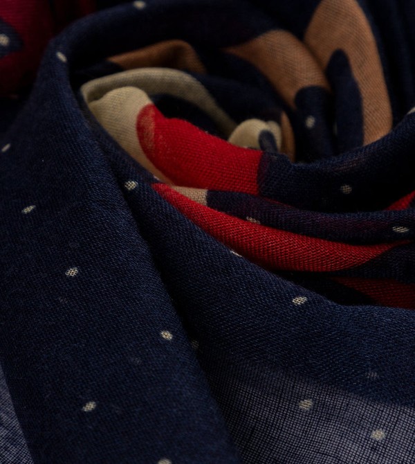 Κασκολ Anekke Kene Navy Blue Printed | 73802FSXO