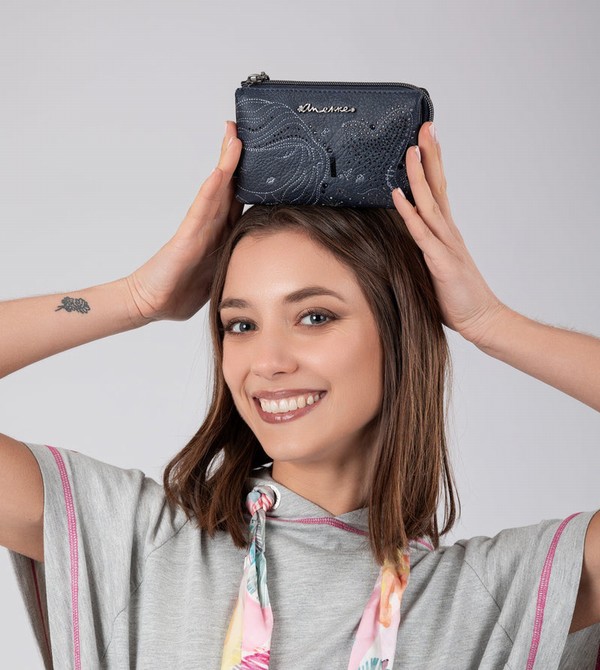 πορτοφολια Anekke Studio Navy Blue Triple Coin | 41538RAYT