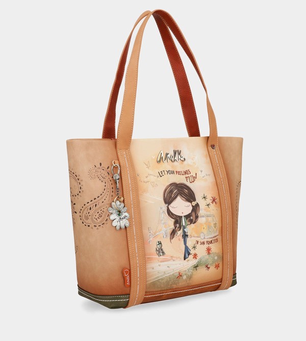 τσάντεσ tote Anekke Peace & Love Camel Shopping | 79280HAJQ